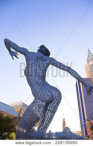 LAS VEGAS - October 07 : The Bliss Dance Sculpture display at the T-Mobile park in Las Vegas on Octo