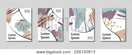 Minimal Vector Covers Set. Artistic Painted Design Set. Abstract Gradient Pattern Background. Eps10.