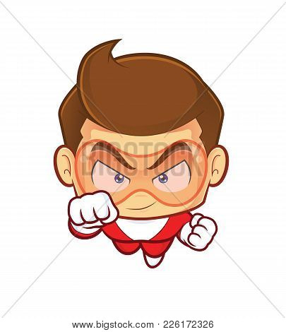 Clipart Picture Of A Flying Superhero Cartoon Character
