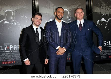 LOS ANGELES - FEB 5:  Alek Skarlatos, Anthony Sadler, Spencer Stone at the 