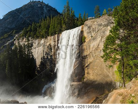 Beautiful Vernal Falls is located on Merced river. Yosemite National Park, California, USA. 