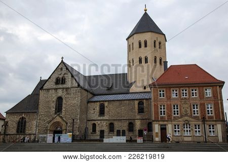 PADEBORN, GERMANY - JUNE 13, 2017: Visiting the Gau Church in Padeborn, Germany on June 13, 2017.