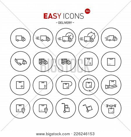 Vector Thin Line Flat Design Icons Set For E-commerce And Online Earnings Theme