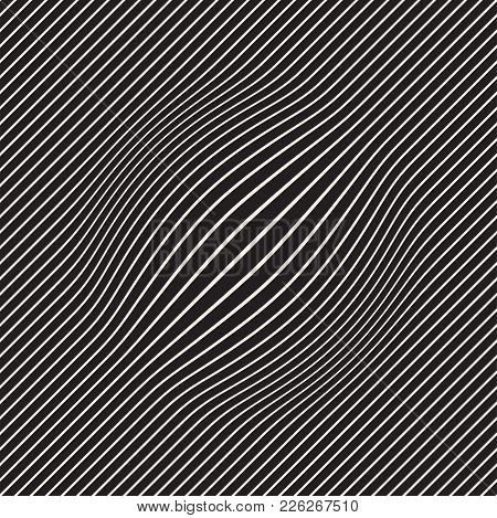 Halftone Bloat Effect Optical Illusion. Abstract Geometric Background Design. Vector Seamless Retro 