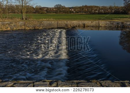 Malse River Near Ceske Budejovice City In Sunny Winter Day