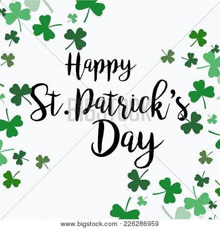 Vector Abstract Logo For St. Patrick's Day On Shamrock Background