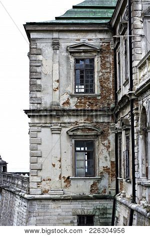 Old Castle. Podgoretsky Castle. Elements Of The Architecture Of The Ancient Castle.