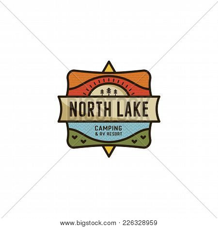 Vintage Hand Drawn Travel Badge. Camping Label Concept. Mountain Expedition Logo Design. Travel Badg