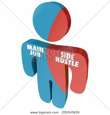 Side Hustle Vs Main Job Employee Entrepreneur 3d Illustration