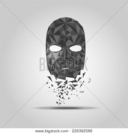 Vector Of Black And White Broken Polygon Face
