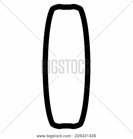 Board For Kiteboard Sport Icon Black Color Flat Illustration