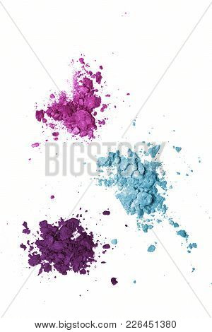 Make Up Products Decorative Macro. Friable Eye Shadow Isolate Close Up.