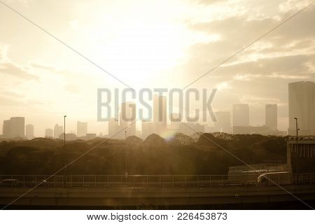 City Skyline At Dawn, Tokyo, Kanto Region, Honshu, Japan