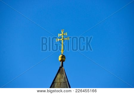 Double Cross On Top Of A Christian Church.