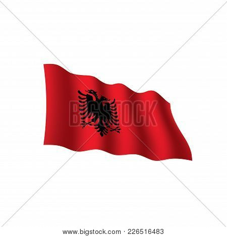 Albania Flag, Vector Illustration On A White Background