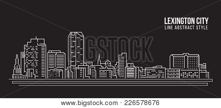 Cityscape Building Line Art Vector Illustration Design - Lexington City