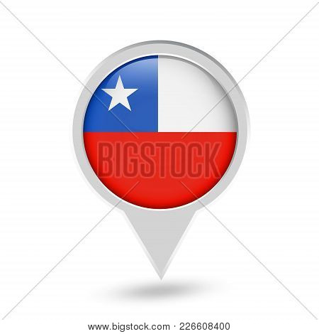 Chile Flag Round Pin Icon
