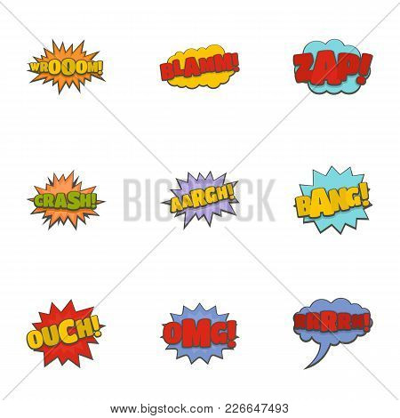 Cinema Banner Icons Set. Cartoon Set Of 9 Cinema Banner Vector Icons For Web Isolated On White Backg