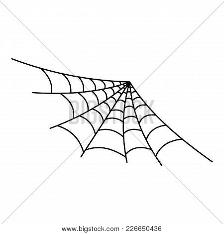 Semi Round Spiderweb Icon. Outline Illustration Of Semi Round Spiderweb Vector Icon For Web