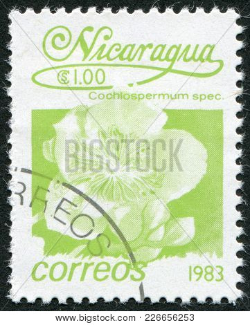 Nicaragua - Circa 1983: Postage Stamps Printed In Nicaragua, Shows Tropical Flower Cochlospermaceae,