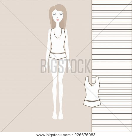 Female Underwear Set With Panties And Tank Top. Linen From Cotton. Lingerie