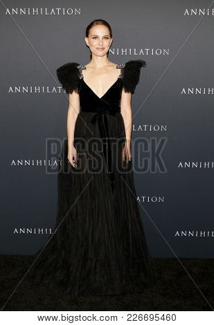 Natalie Portman at the Los Angeles premiere of 'Annihilation' held at the Regency Village Theater in Westwood, USA on February 13, 2018.