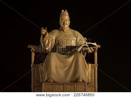 Statue The King Sejong Of South Korea.