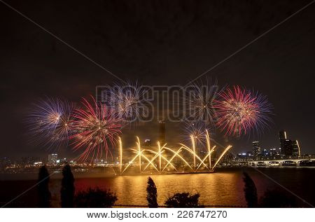 Fireworks Festival At Yeouido In Seoul South Korea.