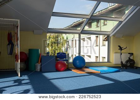 Wisla, Poland - October 23, 2105: Gym And Fitness Room At The Rehabilitation Center For The Disabled