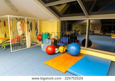 Wisla, Poland - October 23, 2105: Gym And Fitness Room At The Rehabilitation Center For The Disabled