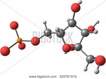 Fructose Molecular Structure On White Background