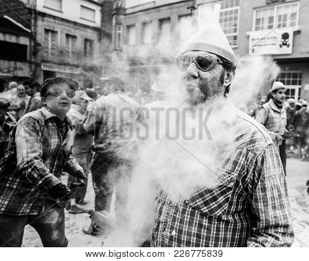 Xinzo De Limia, Ourense / Spain - Jan 21, 2018: First Day Of The World-renowned Carnival In Xinzo. I