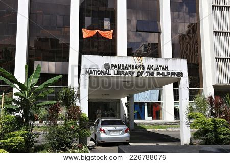 Manila, Philippines - November 25, 2017: National Library Of The Philippines In Manila. It Was Estab