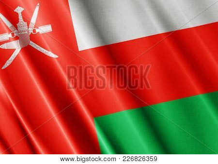 Oman Textured Proud Country Waving Flag Close