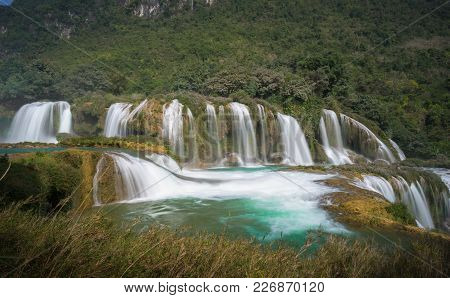 Ban Gioc Waterfall In North Of Vietnam.