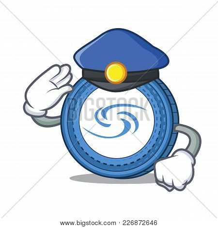 Police Syscoin Character Cartoon Style Vector Illustration