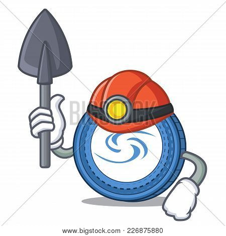 Miner Syscoin Mascot Cartoon Style Vector Illustration
