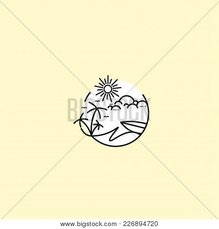Beach Line Artvector Waves Vector Illustration Design.