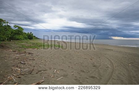 A Massive Rainstorm Makes Landfall On The Rugged Caribbean Coast Of Costa Rica.