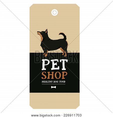 Poster Pet Shop Design Label Lancashire Heeler Geometric Style Set