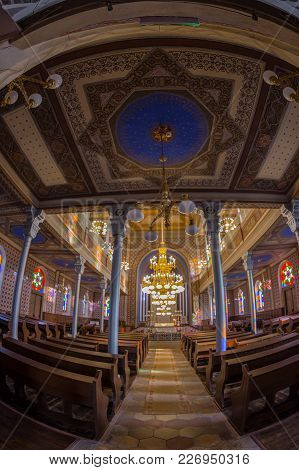 Oradea, Romania - January 27, 2018: Inside Of The Orthodox Synagogue. It Was Built In 1890 After The