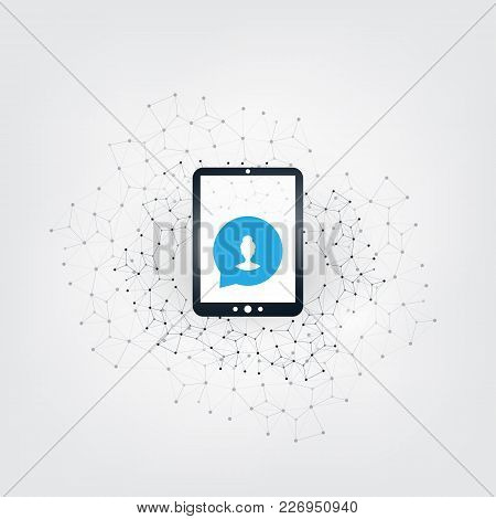 Ai, Voice Assistant, Speech Driven Mobile User Interface On Tablet Pc, Digital Networks Concept Desi