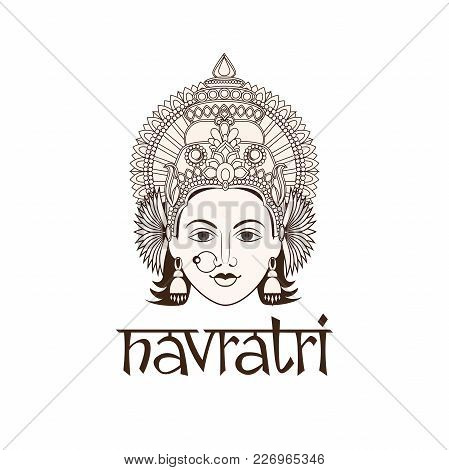 Celebrate Indian Festival Of Navratri Celebration Greeting Card, Poster Or Banner Background.