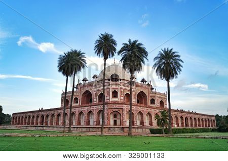 A Beautiful View Of Humayun Tomb Complex, Delhi, India