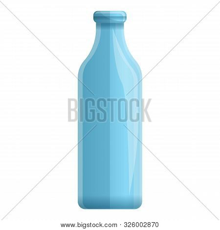 Blue Glass Bottle Icon. Cartoon Of Blue Glass Bottle Vector Icon For Web Design Isolated On White Ba