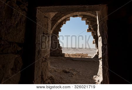 East Watchtower Ruins On Ruins Of The Nabataean City Of Avdat, Located On The Incense Road In The Ju