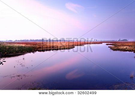 Colorida del cielo del atardecer