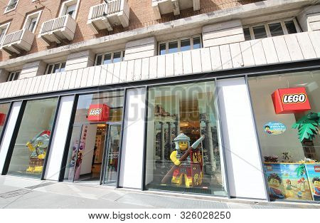 Rome Italy - June 13, 2019: Lego Shop In Condotti Street Rome Italy
