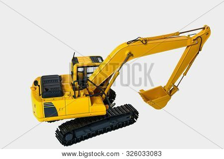 Excavator Backhoe Model With Isolated White Background