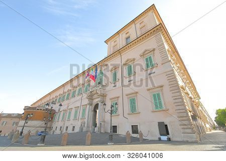 Quirinal Palace Historical Building In Rome Italy